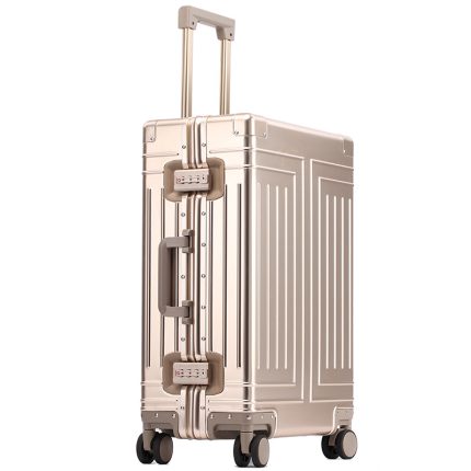 24-inch all-aluminum-magnesium alloy carry-on suitcase with universal wheels for women