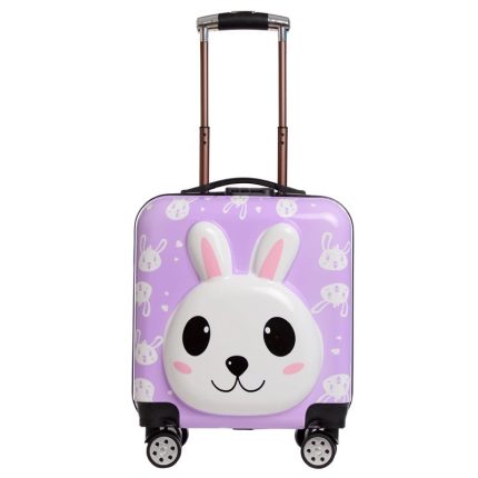 18-inch children's rolling suitcase with universal wheels, expandable student cartoon travel carry-on suitcase